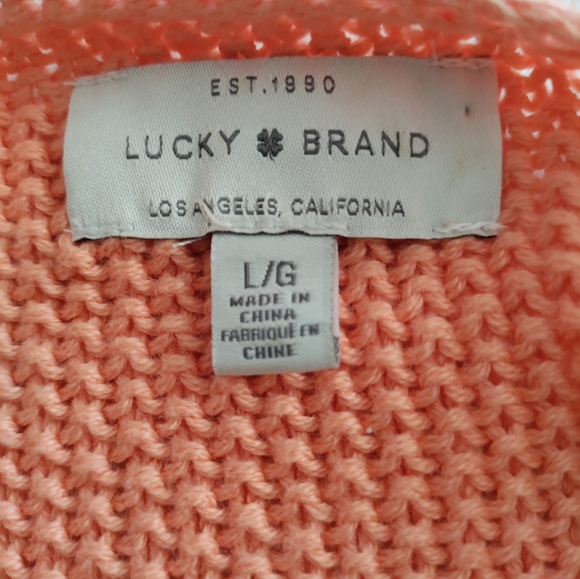 LUCKY Brand melon acrylic knit sweater size L - Picture 6 of 7